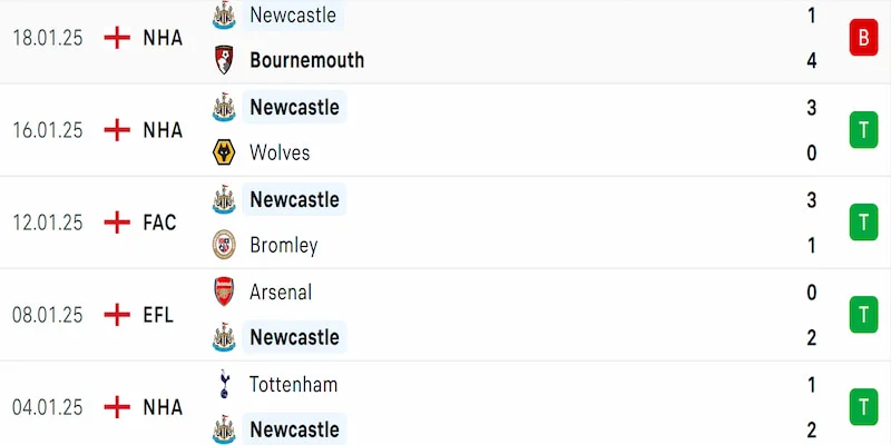 Soi kèo Newcastle United vs Fulham 22h00 01/02 - NHA 2024/25 2 Phong độ Newcastle