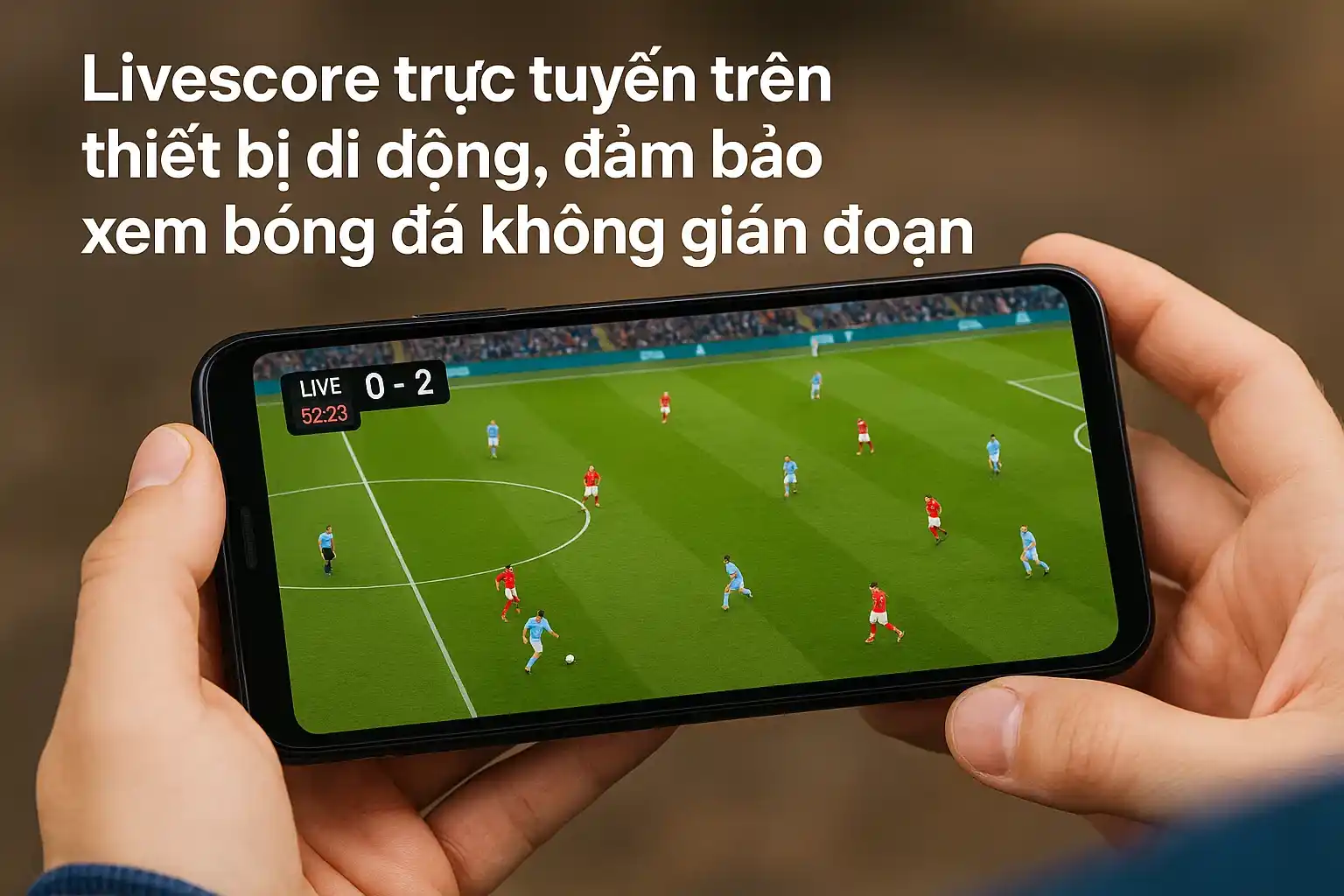 Tích hợp livescore trực tuyến để cùng xem trực tiếp bóng đá 3 Livescore trực tuyến trên thiết bị di động, đảm bảo xem bóng đá không gián đoạn