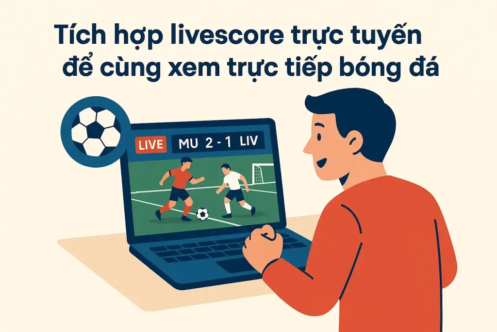 Tích hợp livescore trực tuyến để cùng xem trực tiếp bóng đá 1 Tích hợp livescore trực tuyến để cùng xem trực tiếp bóng đá