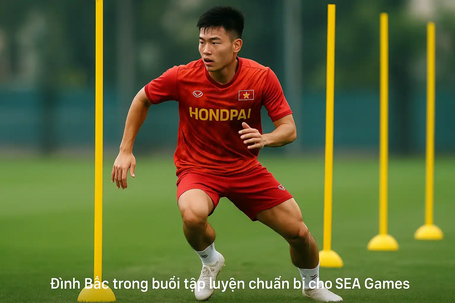 Đình Bắc quyết tâm giành vàng SEA Games, liệu có làm được? 3 Đình Bắc trong buổi tập luyện chuẩn bị cho SEA Games.