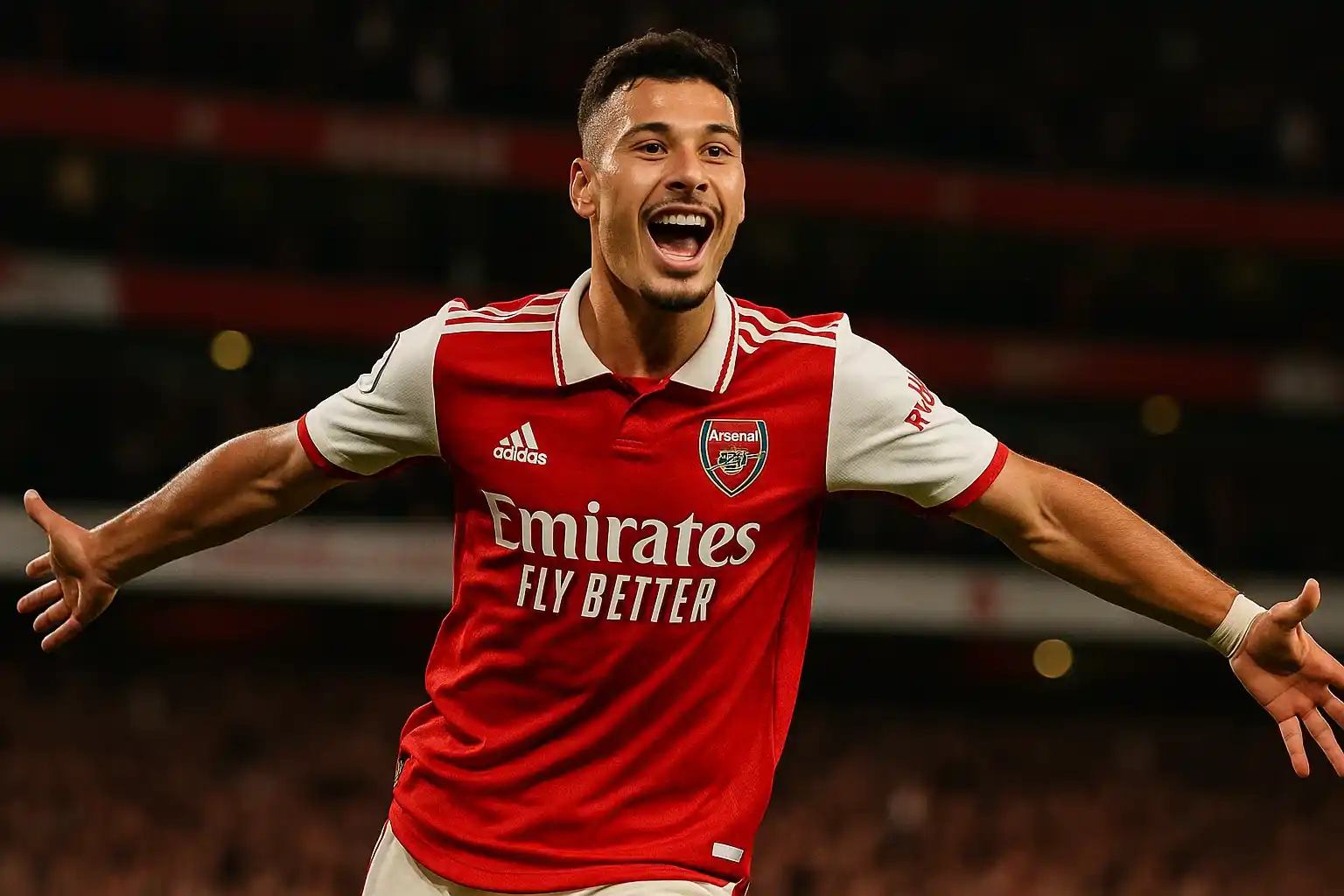 Gabriel Martinelli: Từ vô danh thành ngôi sao sáng nhất 2 Gabriel Martinelli ăn mừng như thể vừa giành WC