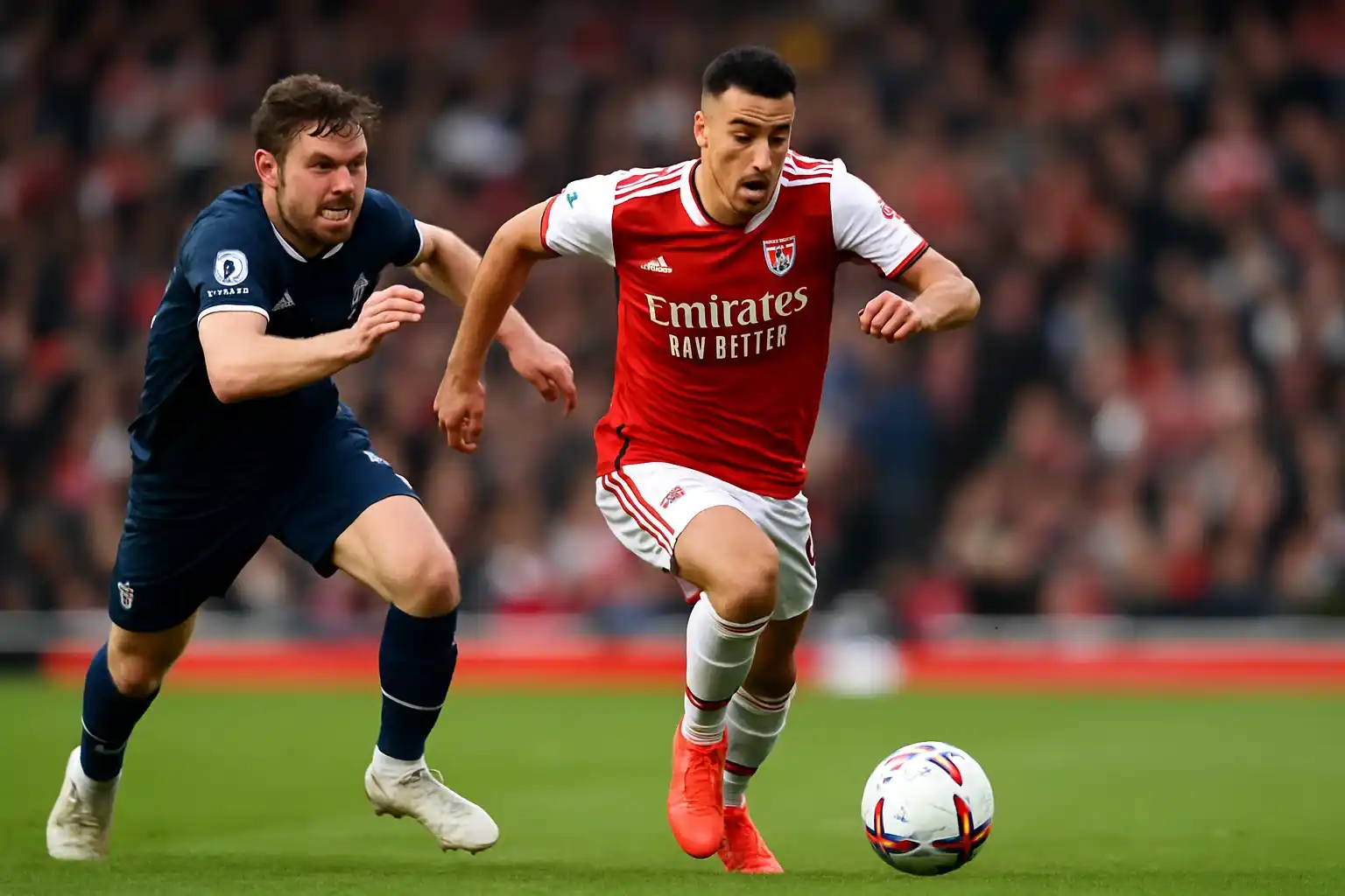 Gabriel Martinelli: Từ vô danh thành ngôi sao sáng nhất 3 Gabriel Martinelli bứt tốc trước hậu vệ đối thủ