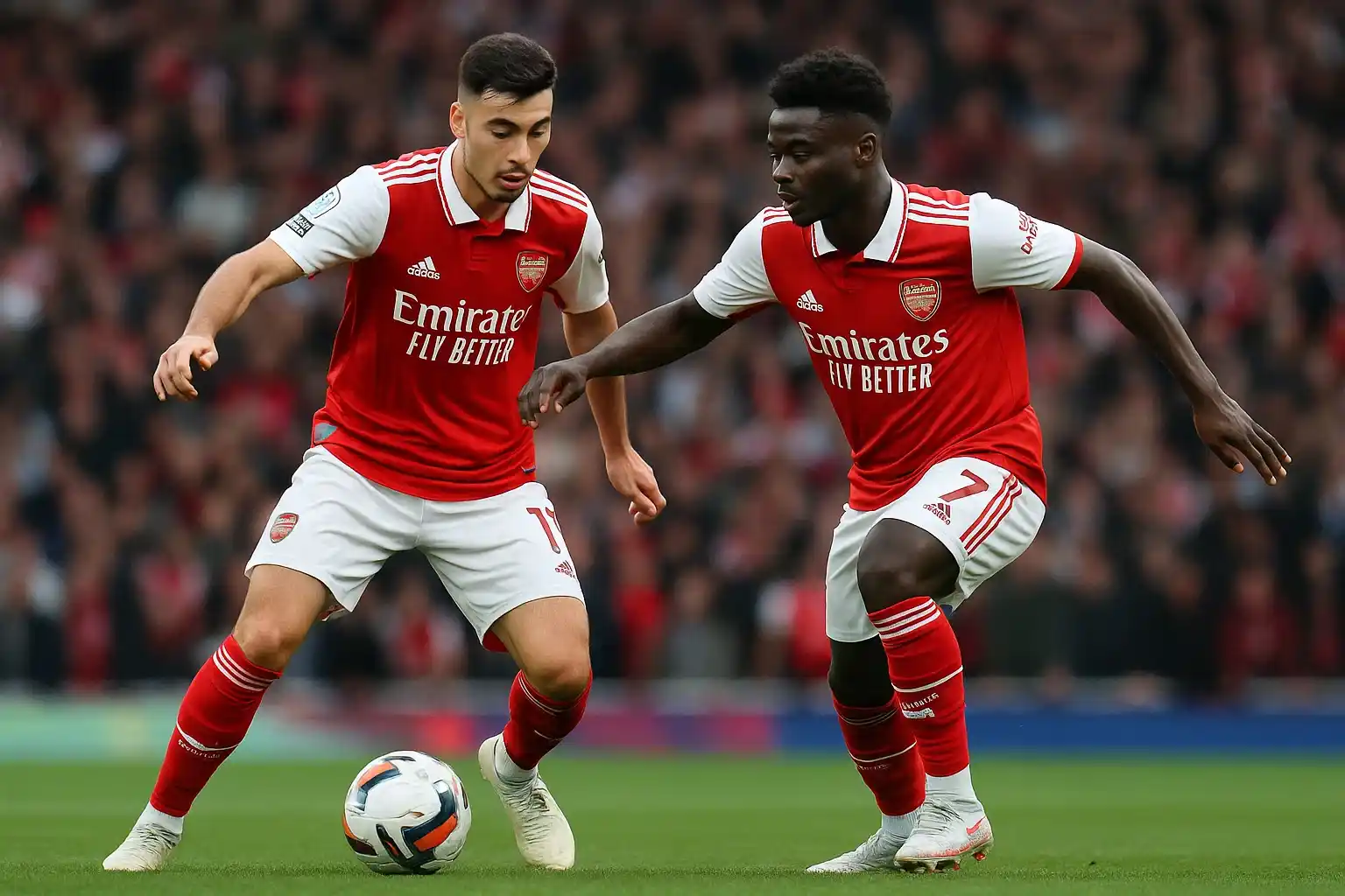 Gabriel Martinelli: Từ vô danh thành ngôi sao sáng nhất 4 Gabriel Martinelli phối hợp cùng Bukayo Saka