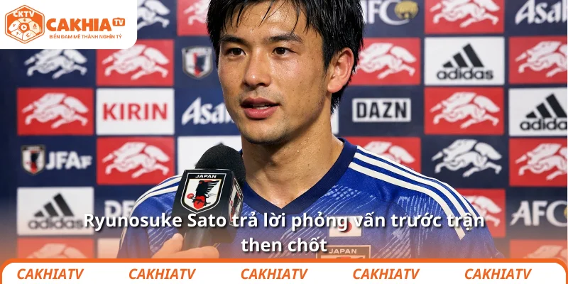 Sao trẻ Nhật Bản điềm nhiên hướng tới ngôi vương U23 châu Á 4 Ryunosuke Sato trả lời phỏng vấn trước trận then chốt