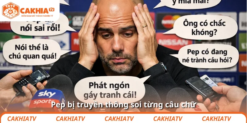 Pep Guardiola bị nhắc nhở vì phát ngôn lạc đề ngoài bóng đá 4 Pep bị truyền thông soi từng câu chữ